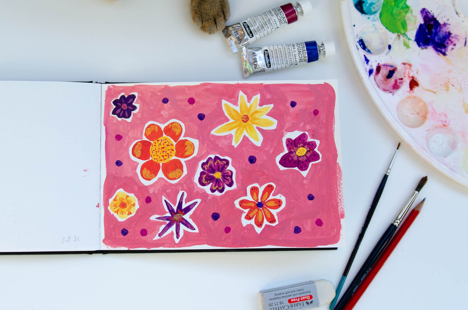 Gouache sketchbook challenge - Christine Aseka