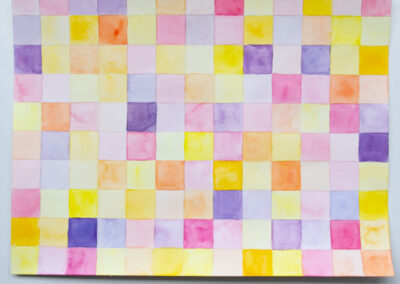 watercolor geometrics lilac, pink, orange