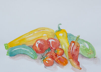 watercolor vegetables ratatouille